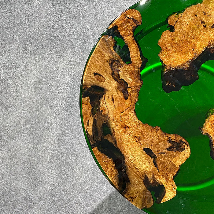 Custom Cunninghamia Green Round Epoxy Coffee Table CRT-07
