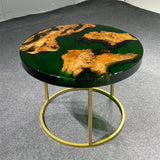 Custom Cunninghamia Green Round Epoxy Coffee Table CRT-07
