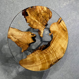 Custom Golden Camphor Handmade Transparent Epoxy Coffee Table CRT-08