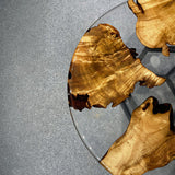 Custom Golden Camphor Handmade Transparent Epoxy Coffee Table CRT-08
