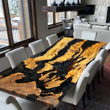 Custom Olive Epoxy Resin River Table Black Pearl ORT-39