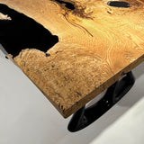 Custom Olive Epoxy Resin River Table Black Resin ORT-36