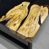 Custom Olive Epoxy Resin River Table Black Resin ORT-17