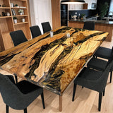 Custom Olive Epoxy Resin River Table Black Resin ORT-09