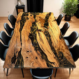 Custom Olive Epoxy Resin River Table Black Resin ORT-09