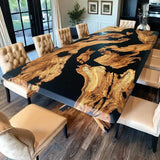 Custom Olive Epoxy Resin River Table Black Resin ORT-35