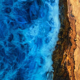 Custom Olive Epoxy Resin River Table Blue Resin ORT-16