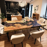 Custom Olive Epoxy Resin River Table Brown Resin ORT-10
