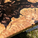 Custom Olive Epoxy Resin River Table Brown Resin ORT-10