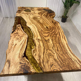 Custom Olive Epoxy Resin River Table Gold ORT-33