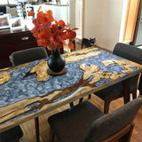 Custom Olive Epoxy Resin River Table Gray Pearl ORT-44