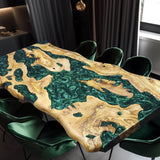 Custom Olive Epoxy Resin River Table Green Pearl ORT-30