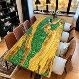 Custom Olive Epoxy Resin River Table Green Resin ORT-12