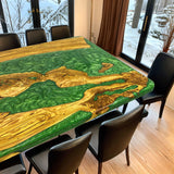Custom Olive Epoxy Resin River Table Green Resin ORT-12