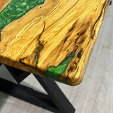 Custom Olive Epoxy Resin River Table Green Resin ORT-12