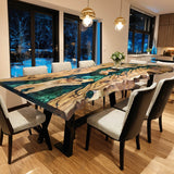 Custom Olive Epoxy Resin River Table Green Resin ORT-02