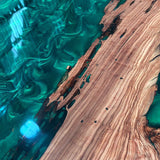 Custom Olive Epoxy Resin River Table Pearl Green ORT-28