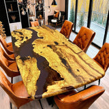 Custom Olive Epoxy Resin River Table Purple Resin ORT-19