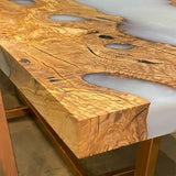 Custom Olive Epoxy Resin River Table White Resin ORT-25
