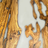 Custom Olive Epoxy Resin River Table White Resin ORT-25