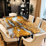 Custom Olive Epoxy Resin River Table White Resin ORT-04