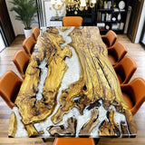 Custom Olive Epoxy Resin River Table White Resin ORT-15