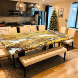 Custom Olive Epoxy Resin River Table White Resin ORT-15
