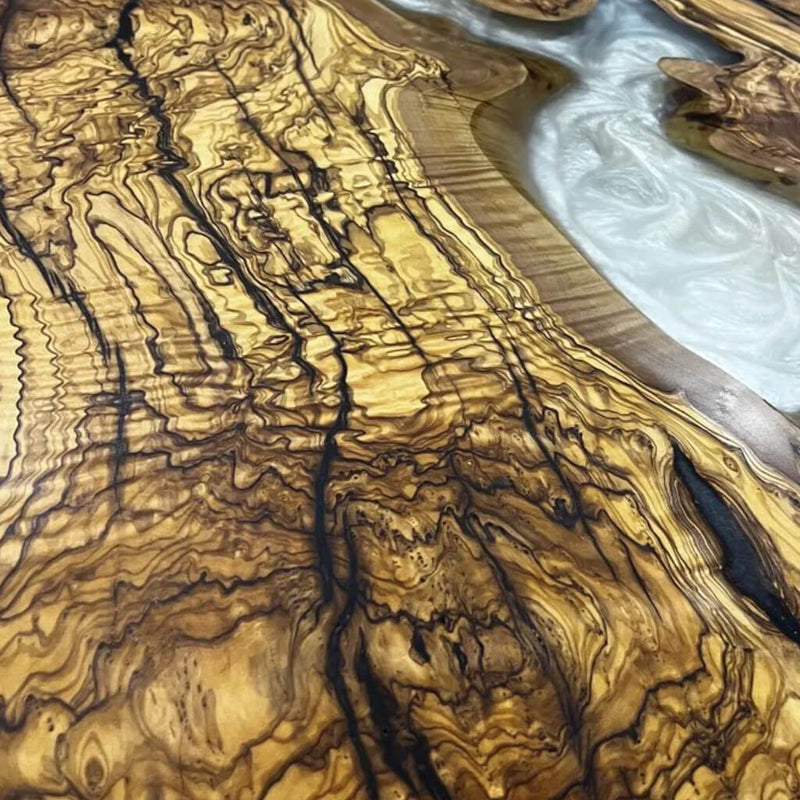Custom Olive Epoxy Resin River Table White Resin ORT-15