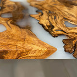Custom Olive Epoxy Resin River Table White Resin ORT-20