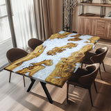 Custom Olive Epoxy Resin River Table White Resin ORT-41