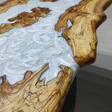 Custom Olive Epoxy Resin River Table White Resin ORT-41