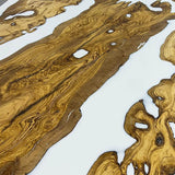 Custom Olive Epoxy Resin River Table White Resin ORT-07