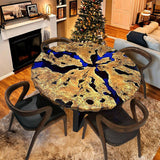 Custom Olive Epoxy Resin Round Coffee Table Blue Resin CRT-43