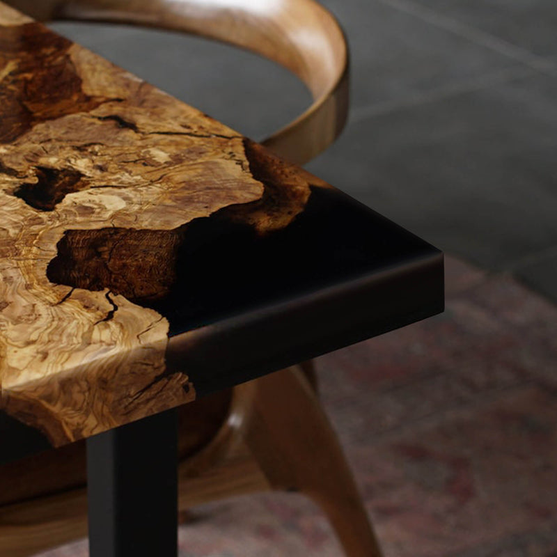 Custom Olive Epoxy Resin River Table Black Resin ORT-37