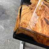 Custom Olive Epoxy Resin River Table Black Resin ORT-08