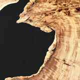 Custom Poplar Epoxy Resin River Table Black Resin PRT-09