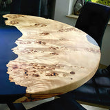 Custom Poplar Epoxy Resin Round Coffee Table Black Resin CRT-34