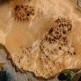 Custom Poplar Epoxy Resin Round Coffee Table Blue Resin CRT-25