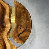 Custom Black Walnut Transparent Round Epoxy Coffee Table CRT-06