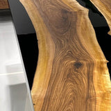 Custom Walnut Epoxy Resin River Table Black Resin WRT-14