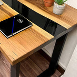 Custom Walnut Epoxy Resin River Table Black Resin WRT-05