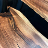 Custom Walnut Epoxy Resin River Table Black Resin WRT-05