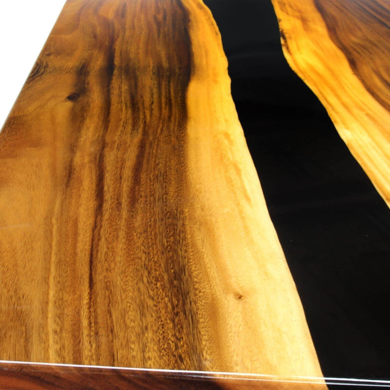 Custom Walnut Epoxy Resin River Table Black Resin WRT-04