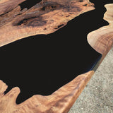 Custom Walnut Epoxy Resin River Table Black Resin WRT-10