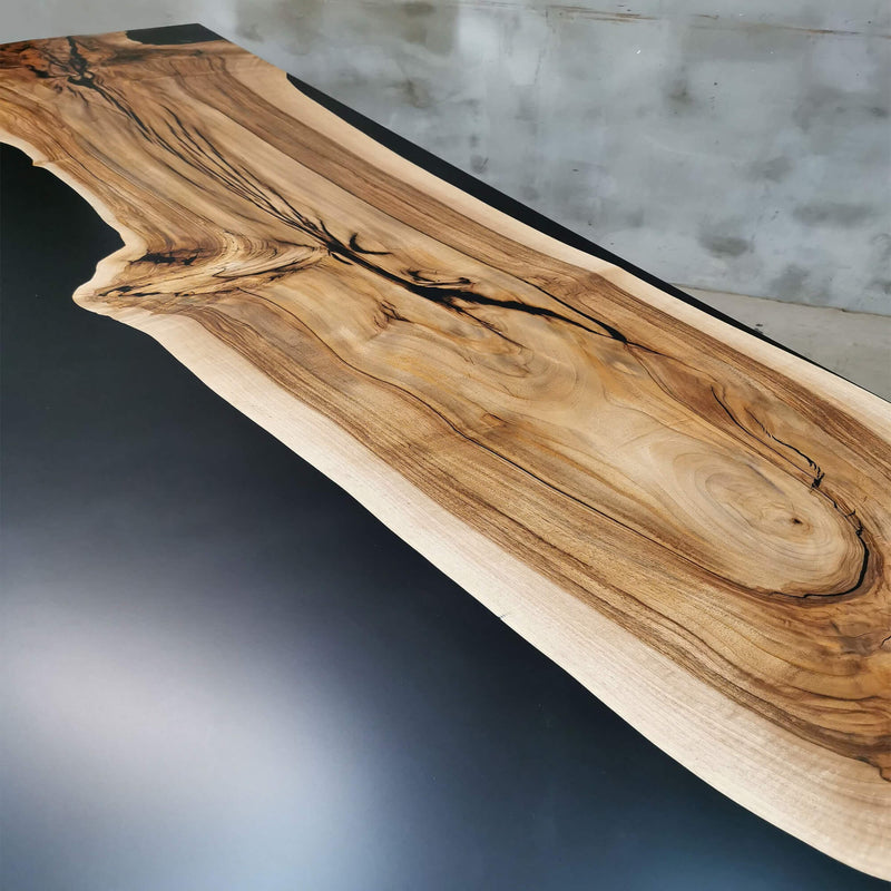Custom Walnut Epoxy Resin River Table Black Resin WRT-08