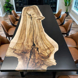 Custom Walnut Epoxy Resin River Table Black Resin WRT-08