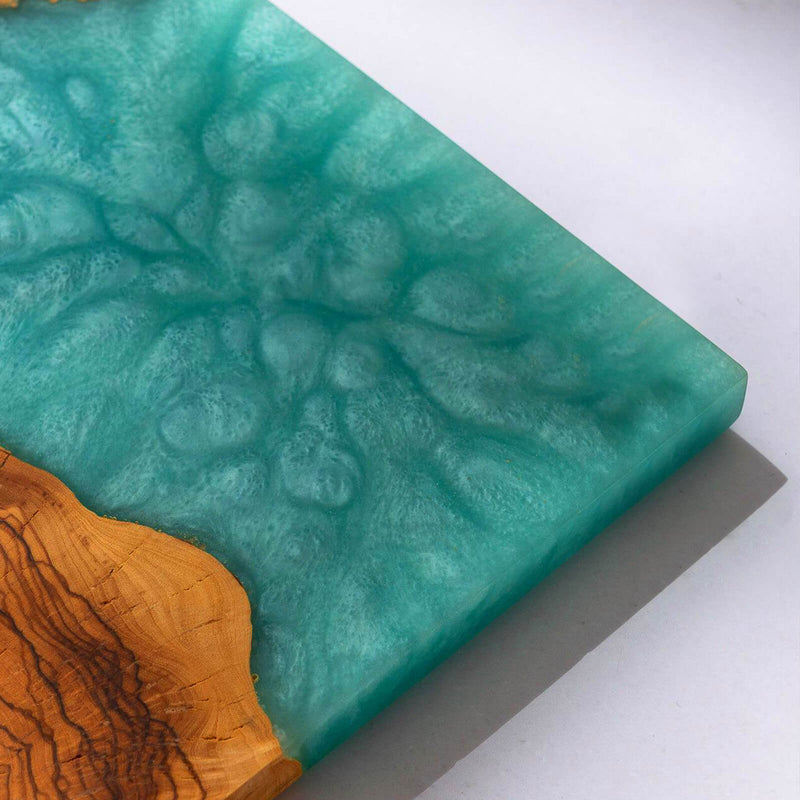 Custom Walnut Epoxy Resin River Table Blue Resin WRT-26