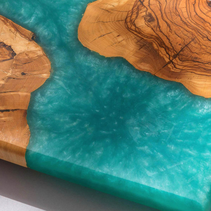 Custom Walnut Epoxy Resin River Table Blue Resin WRT-26