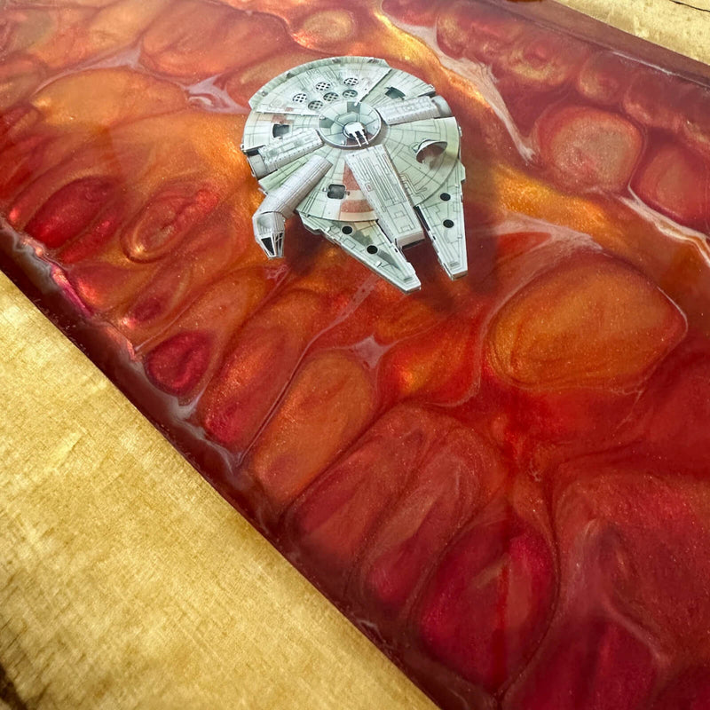 Custom Walnut Epoxy Resin River Table Colorful Resin WRT-27