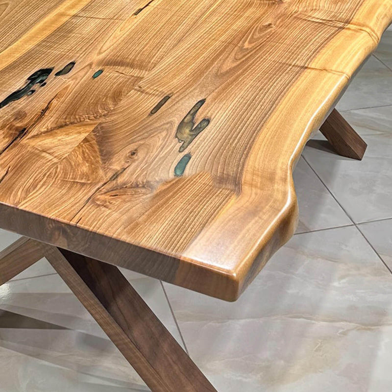 Custom Walnut Epoxy Resin River Table Green Resin WRT-47